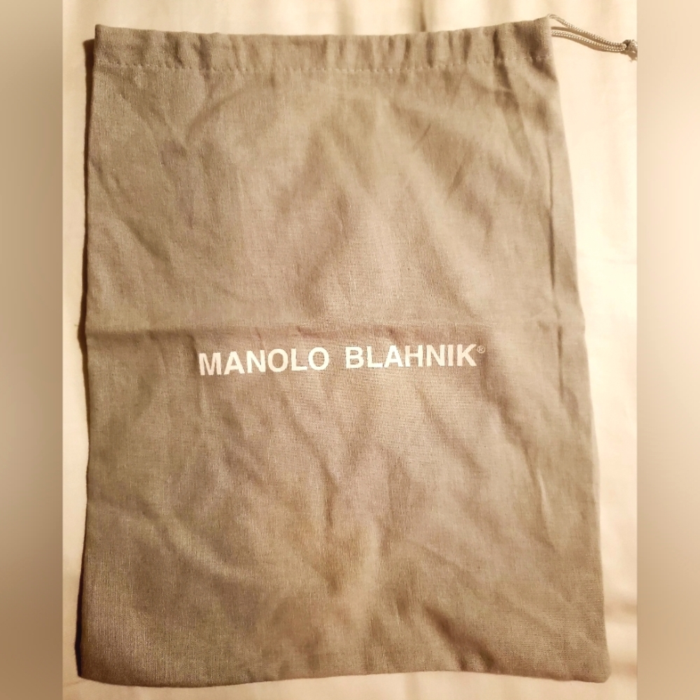 Gray MANOLO BLAHNIK Dust Bag with Drawstring